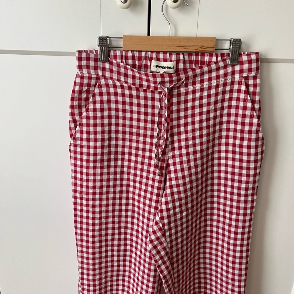 Sonderhaus Perfect Pants in Red and White Gingham in XS - Picture 7 of 12